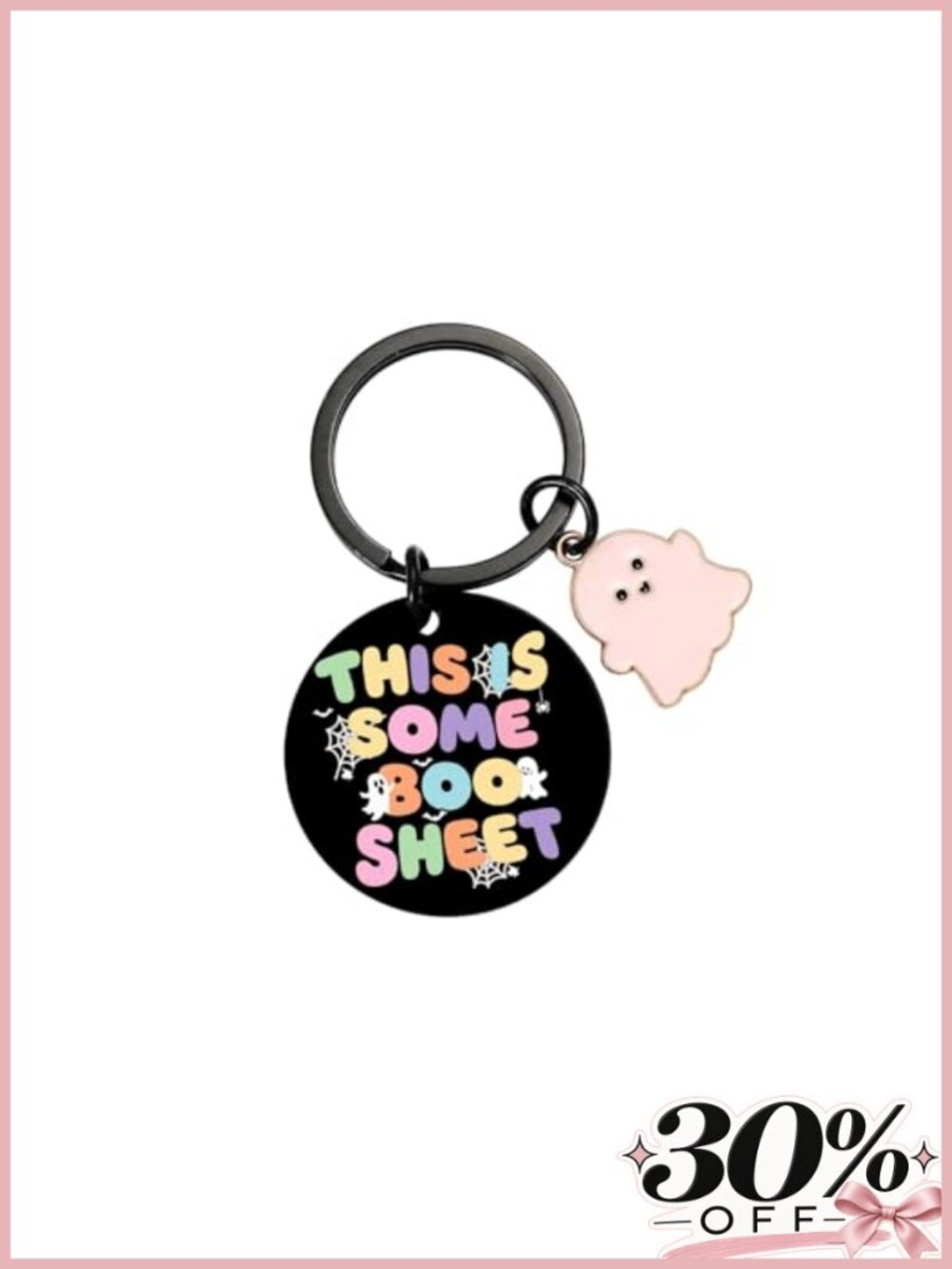 Cute Spooky Ghost Keychain Halloween Boo Basket Stuffer Fun Gift for Women